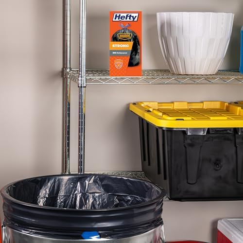 Hefty Strong 30 Gallon Trash Bags with Drawstrings, Black, Unscented, 28ct - Image 2