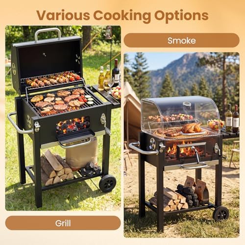 Giantex Charcoal Grill, Outdoor BBQ Grill with Foldable Side Shelf - Image 6