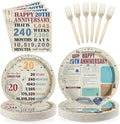 96Pcs Retro 20th Anniversary Party Decorations, Serves 24 by Greencian