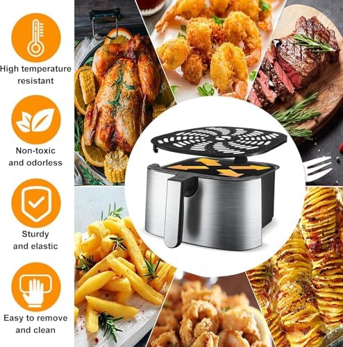 GWY Air Fryer Replacement Tray for Gourmia GAF856 GAF826 Air Fryer, Nonstick 9.8''*9.8'' square Air Fryer Replacement Parts Rack Grill Pan Grill Plate Crisper Plate for Gourmia 8QT Air Fryer - Image 4