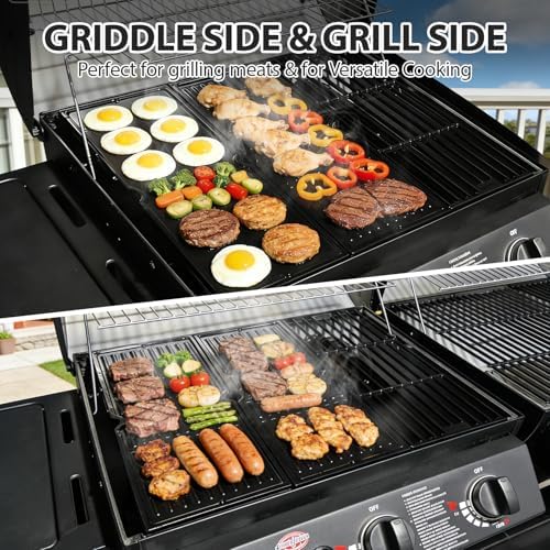 Utheer Porcelain Coated Cast Iron Grill Grates & Griddle for Char-Griller - Image 5