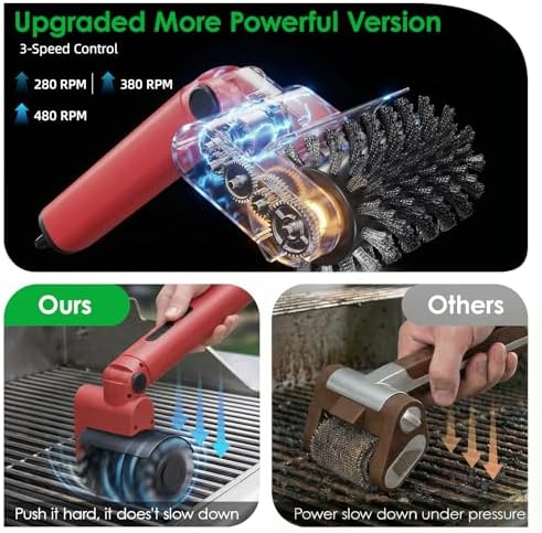 Electric Grill Brush for Outdoor Grill, Upgraded Electric BBQ Grill Cleaner - Image 3