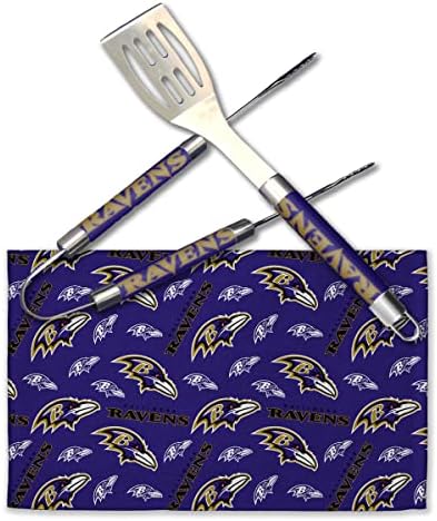 NORTHWEST NFL 3 Piece Team Color and Logo BBQ Grill Set: Spatula, Tongs, and Towel - Image 2