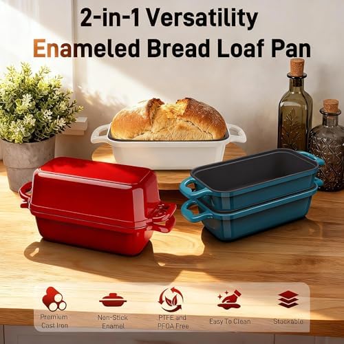 Enameled Cast Iron Sourdough Bread Dutch Oven-Emerald - Image 7