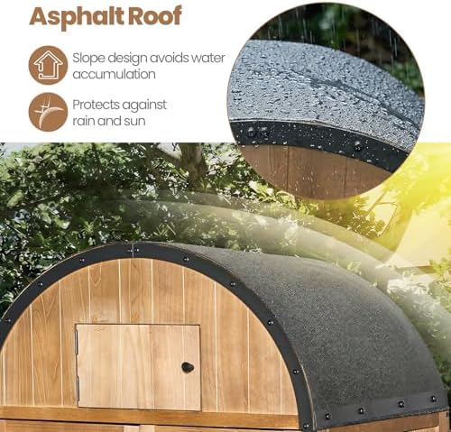NORTHSKY Outdoor Storage Shed, Waterproof Garden Tool Cabinet with Domed Roof & Double Doors, Lockable 5-Storage Organizer for Patio Lawn Backyard - Solid Wood & Metal Frame - Image 4