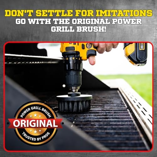 Power Grill Brush - Grill Brush 5 Piece BBQ Cleaning Kit - Nylon Safe Bristle, Wire Free, Safe for All Grates Stainless Steel, Porcelain, Charcoal Smoker Grill Cleaner Scraper, Accessories Outdoor - Image 3