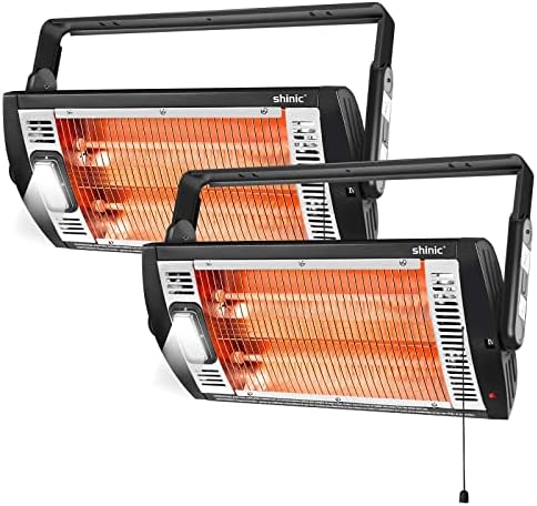 Shinic 2-Pack 120V Electric Garage Heater,1500W/750W Ceiling Mounted Heater by SHINIC