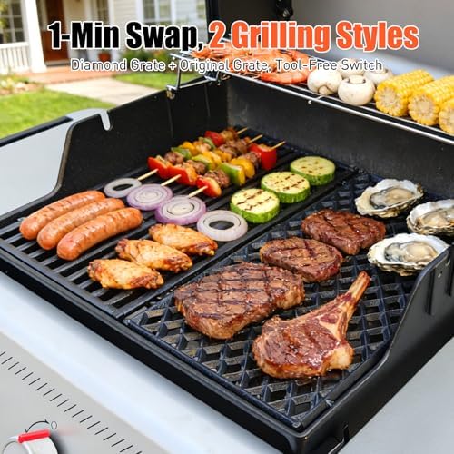 17.5" Dual Sided Diamond Sear Grill Grates for Weber Spirit 200 Series - Image 6