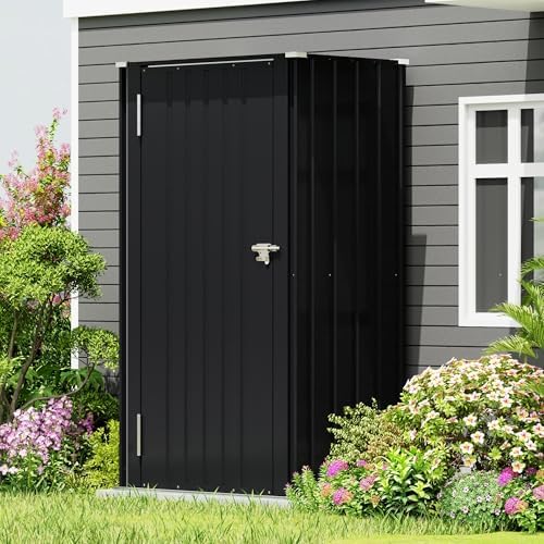 Devoko 22 Cuft Vertical Storage Shed Without Adjustable Shelves, Black - Image 6