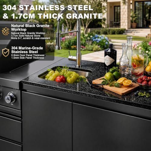 95.6" 6-Burner Modular Outdoor Kitchen Island, 85,000 BTU Propane Gas Grill - Image 4