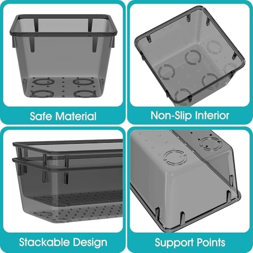23 PCS Plastic Drawer Organizers Set, 4 Size Desk Drawer Organizer Trays - Image 3