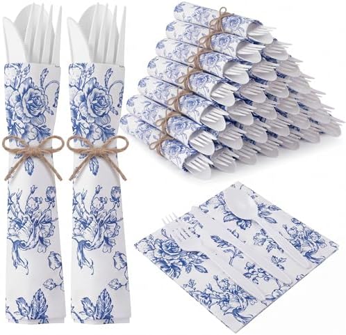 200 Pcs Something Blue Before I Do Blue Floral Wedding Supplies by Lanties
