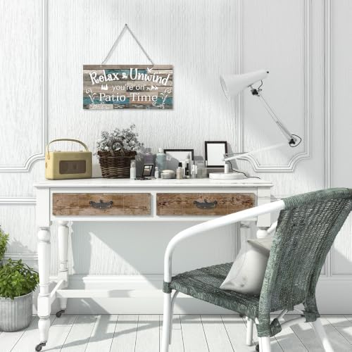 Hotop Metal Patio Sign Vintage Wall Decor for Outdoor, 10 x 5", Vivid - Image 4