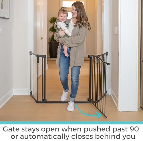 Toddleroo by North States - Deluxe Décor Safety Gate: Hardware Mounted Extra Wide Metal Baby Gate - Adjustable Child Gate - 38.3 to 72 Inches Wide - 30 Inches Tall - Matte Bronze - Image 3