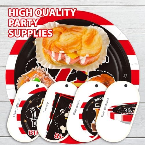 96Pcs Pirate 4th Birthday Party Decorations for Boys, Serve 24 - Image 6