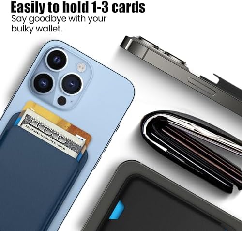 iLodn Magnetic Wallet Compatible with MagSafe for iPhone 17 16 15 14 13 12 Pro Max Air Plus Model, Mag 3 Safe Card Holder Stick on Accessories for Cell Phone & Case, Carbon Fiber Black - Image 3