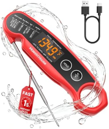 Maestri House Rechargeable Meat Thermometer, 1-Second Instant Read, IP65 by MaestriHouse