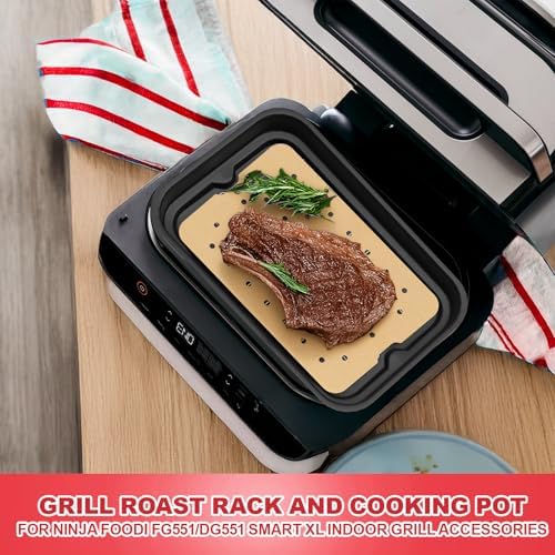 Grill Cooking Pot and Liners for Ninja Foodi FG551 DG551 DG651 Smart XL, Air Frying Griddle Pot with Disposable 100pcs Liners for Ninja Foodi Smart XL Accessories - Image 5