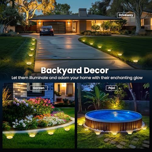 SOLPEX 10 Pack Solar Ground Lights Outdoor, Backyard Decor Warm White - Image 2