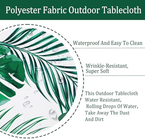 Outdoor Tablecloth with Umbrella Hole Umbrella Tablecloth Patio Tablecloths with Zipper for Courtyards, Terraces, and Beaches 60 x 120 in - Image 5