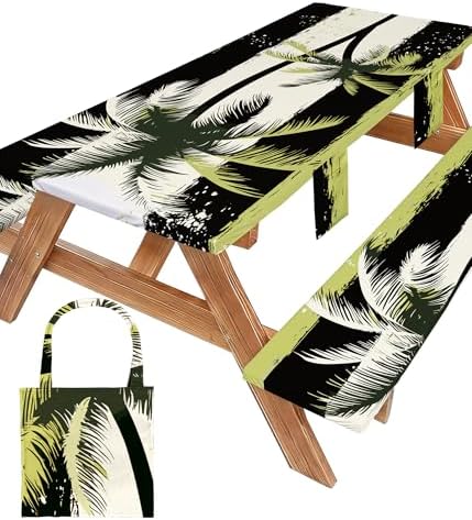 Picnic Table Cover with Bench Covers Tablecloth Glamping Essentials Gear Table Cloth Outdoor Summer Motorhome Cool Fun Unique Ideas Gifts for Camper Camping Lovers RV Owner Family Couple Men Male Dad by Wrakus