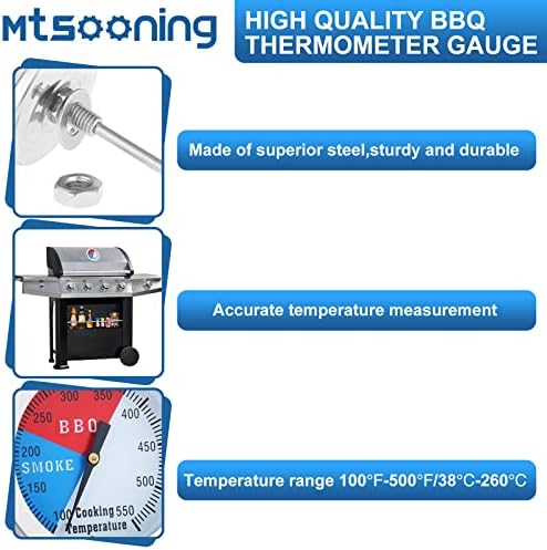 2 inch/52mm 550F BBQ Thermometer Gauge, Barbecue Grill Temperature - Image 2