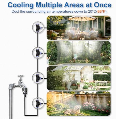 Misters for Outside Patio, 80FT|24M Outdoor Water Misting Cooling System. - Image 2