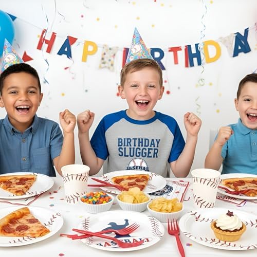 120Pcs Baseball Plates and Napkins Party Supplies for Birthday Game Day - Image 5