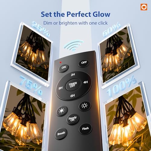 addlon 200FT(50FT*4) Outdoor String Lights ST38 LED with Remote Waterproof - Image 5