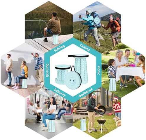 Qiguet Collapsible Stool, Folding Chair - Upgraded Portable Chair with Load Capacity 400lbs, Portable Stool for Camping Fishing Hiking - Folding Stool,Gifts for Fisherman(All Ice Cream) - Image 6