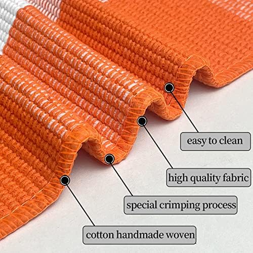 SEEKSEE Halloween Decor Buffalo Plaid Outdoor Rug 3' x 5' Orange and White Front Door Mat, Layering Rug for Porch, Halloween Doormat, Front Porch Rug for Outdoor Entrance Entryway Patio Porch Decor - Image 5