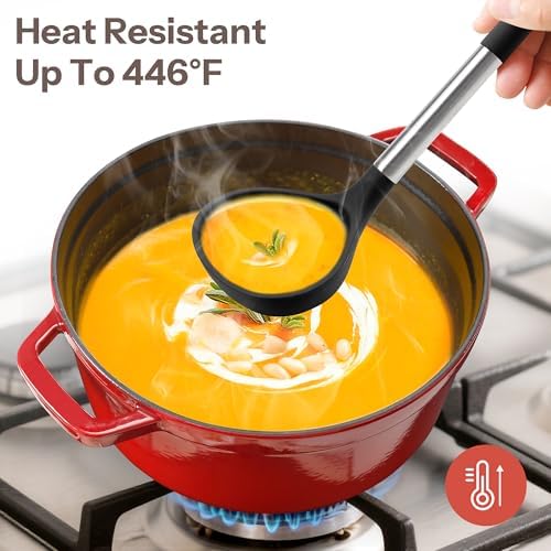 NCUE 28-Piece Silicone Kitchen Utensils Set with Stainless Steel Handles - Image 4