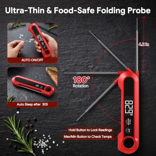 Meat Thermometer Digital,1-2S Instant Read Thermometer for Cooking, Grill - Image 4