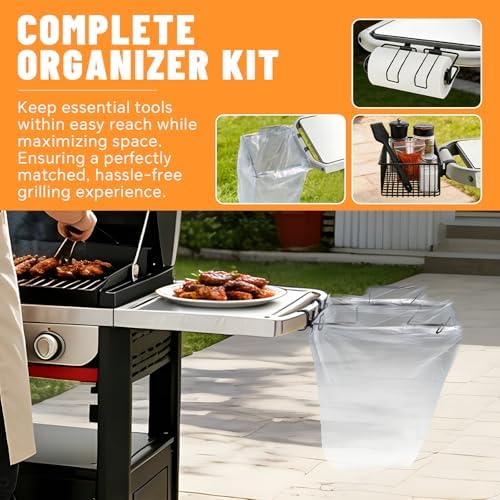 Organizer Kit for Weber Grill Accessories Mount on Weber Side Rail - Image 7