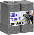 Microfiber Cleaning Cloth, 100 Pack Cleaning Rags Microfiber Towel Bulk Absorbent Lint-Free WashCloths, All-Purpose Towels for Cars, Shop, Automotive, Garage, Home Kitchen 11.5"*11.5", Grey by HOMERHYME