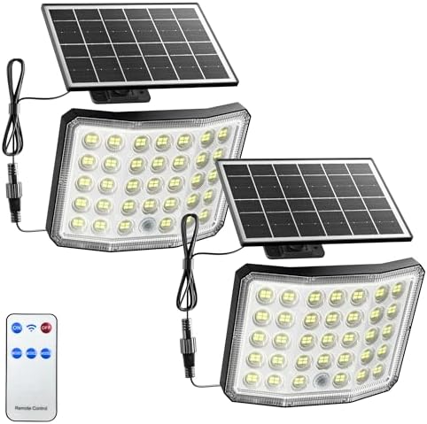 Solar Lights Outdoor, Solar Dusk to Dawn Light 3000 Capacity,2-Pack by ONLYWIN