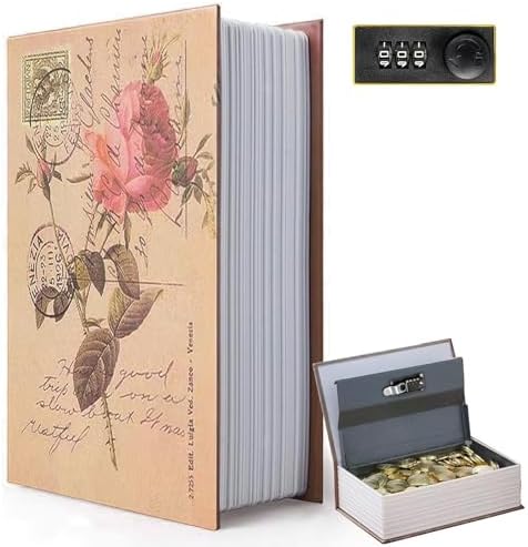 Decorative Book Safe with Combination Lock, Diversion Faux Book Hidden Safe by FOWSEEK
