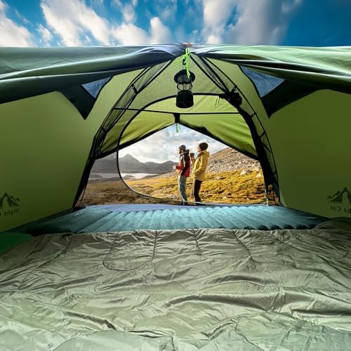 Night Cat 2-Persons Backpacking Tent: Waterproof Lightweight Camping Tent for Two People Hiking Outdoor Mountain with Aluminum Poles and Rainfly Green - Image 5
