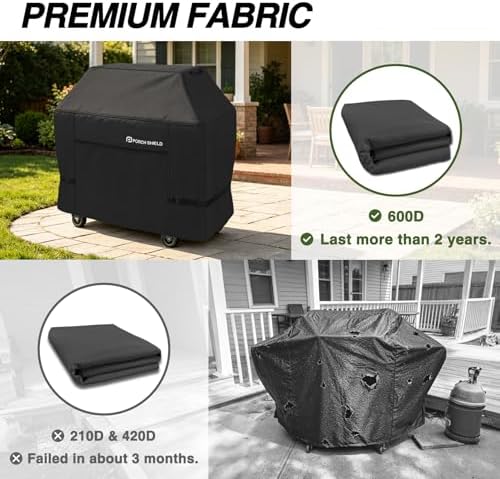 Porch Shield Waterproof Outdoor BBQ Grill Cover 60 inch, Black - Image 5