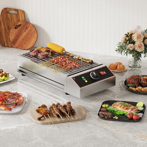 Smokeless 1800W Electric Outdoor Grill – Commercial Stainless Steel BBQ, Removable Griddle, Adjustable Temp 122°F-572°F, Countertop for Home, Restaurant, Camping, Party, Picnic - Image 3