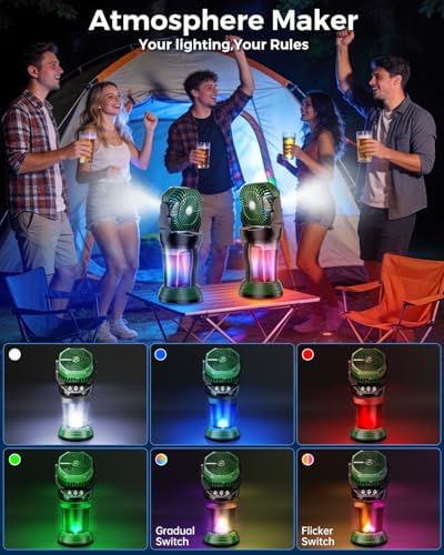 Portable Outdoor Misting Fan with 4 Mist Modes & Remote, 2L Tank & 30000mAh Battery, Powerful Cooling Mister, Extreme Heat Relief for Patio Camping Garden Backyard Tailgate Parties (Green) - Image 5