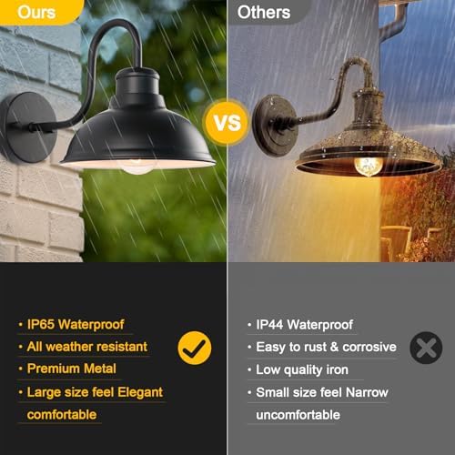 Barn Light Outdoor Wall Lights 8" Exterior Lighting Fixtures 2 Pack - Image 5