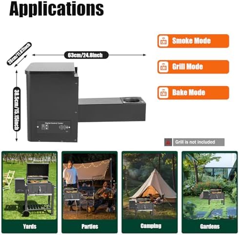 Pellet Grill Hopper Assembly, Pellet Smoker Hopper Assembly Kit with Digital Temperature Control for Precise Grilling, Electric Wood Pellet Smoker Grill Part for BBQ Grill Bake (Button Type) - Image 3