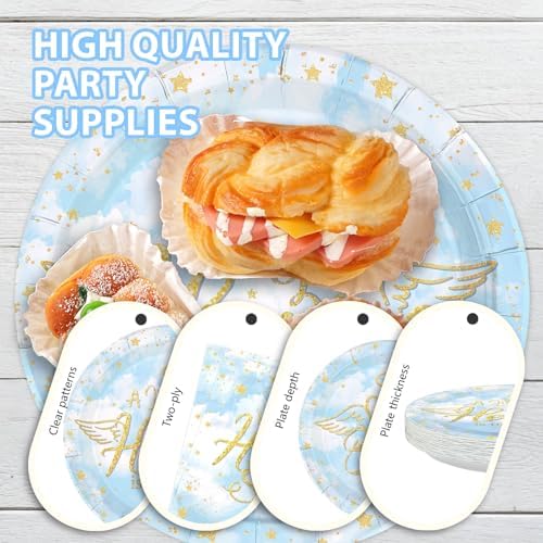 96Pcs A Little Piece of Heaven Baby Shower Party Supplies Serves 24 - Image 6