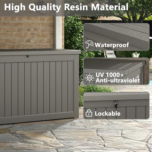 KAMABOKO 280 Gallon Outdoor Storage Box Waterproof Deck Box for Patio - Image 3