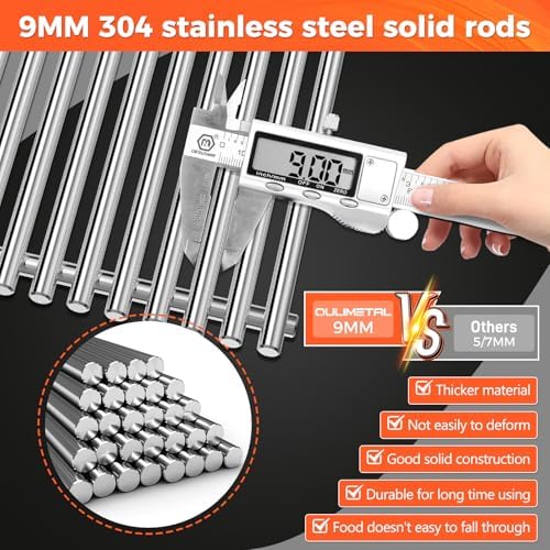 7637 9MM Grill Parts for Weber Spirit E210, E220, S210, S215, Spirit 200 & GS4 Spirit II E210, Spirit II E220 Series with Front-Mounted Control, 17.5'' SUS304 Stainless Steel Grates for Weber 7637 - Image 4