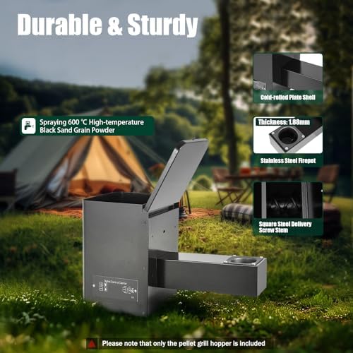 Pellet Grill Hopper Assembly, Pellet Smoker Hopper Assembly Kit with Digital Temperature Control for Precise Grilling, Electric Wood Pellet Smoker Grill Part for BBQ Grill Bake (Button Type) - Image 6