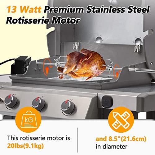 7652 Grill Rotisserie Kit for Genesis II/Genesis II LX 200/300 Series,7652 Stainless Steel Rotisserie Suitable for All Kinds of Meat,for Family Picnic,Camping - Image 2
