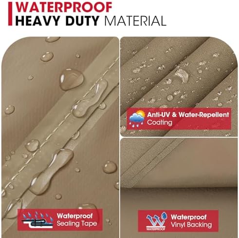 Unicook Grill Cover Heavy Duty Waterproof UV Proof, 65 Inch, Neutral Taupe - Image 3