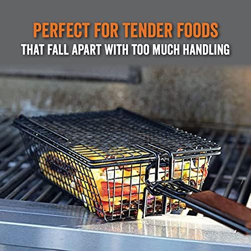 Yukon Glory Premium Grill Basket with Lid, Locking Flip Handle - Image 3